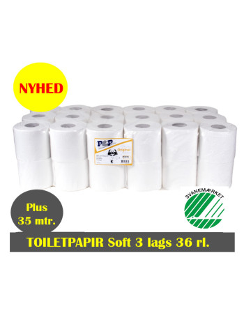 Toiletpaper 3-lays 35m virgin white 36rul/Pk. - 