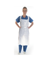 Aprons poly heavy white 750x1400mm 50pc/pack - 