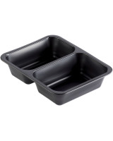 Plastic tray 2-room PP 645/540ml black - 