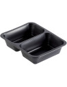 Plastic tray 2-room PP 645/540ml black - 