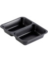 Plastic tray 2-room PP 645/540ml black - 