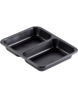 Plastic tray 2-room PP 645/540ml black - 