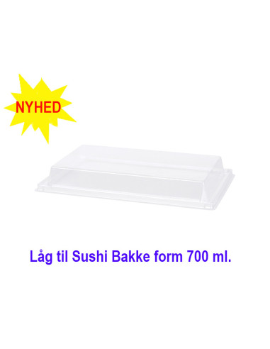 Lid for Sushi Tray L Form Clear 700ml 300pcs. - 