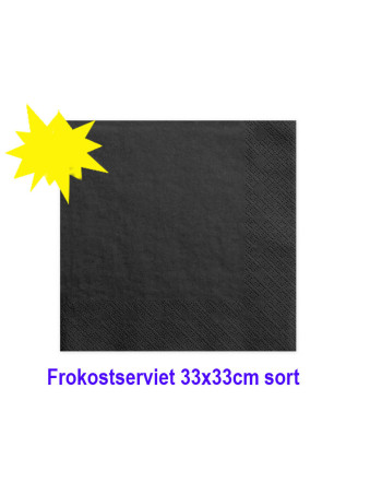 Frokostserviet 33x33 Sort 2 lags 2000 stk. 2