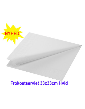 Napkin Duni 33x33cm 3-layer 1/4 fold White 1000pc/box - 