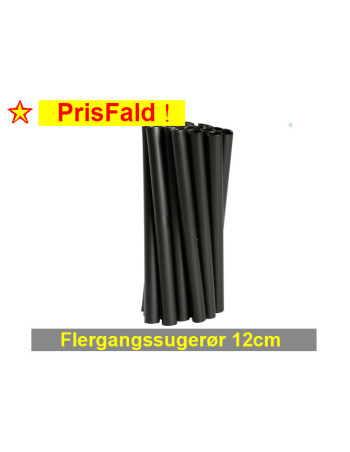 Straws u/crack Black coctail Ø8x12cm 250pc/pack - 