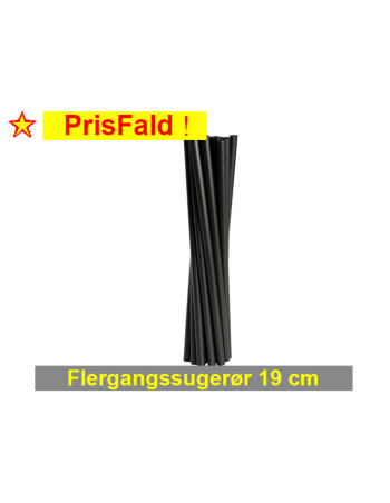 Straws thick u/crack black Ø6x19cm 250pc/pack - 