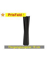 Fleregangssugerør Sort Ø 6 x 19 cm