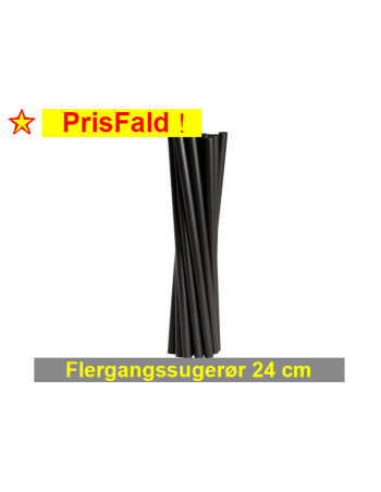 Sugerør sort  Ø 8 x 24 cm 