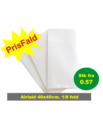 Napkin Gastro 40x40cm Airlaid 1/8 fold White 600pc/krt - 