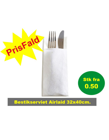 GreenSoft Cutlery 40x32cm Airlaid White 1200pc/box - 