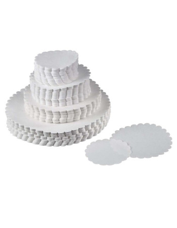 Dish paper embossed 14cm round 500pcs/pack - 