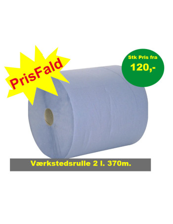 Værkstedsrulle Blå Genb. 2-lag 