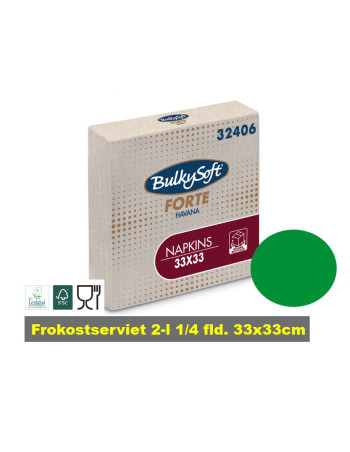 Napkin GoGreen 33x33cm 2-layer 1/4 fold Nature Eco 2000pc/box -  2