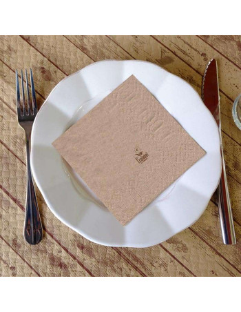 Napkin GoGreen 33x33cm 2-layer 1/4 fold Nature Eco 3500pc/box -  2