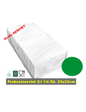 Napkin GoGreen 33x33cm 2-layer 1/4 fold Nature Eco 3500pc/box -  2