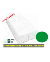Napkin white 33x33cm 2-layer 1/8 fold  2000pc/box - 