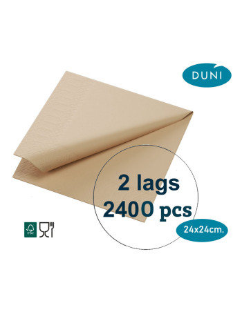 Kaffeserviet 24x24cm 2-lags Natur Duni 2400stk/kar - 