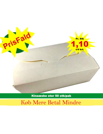 Nudelbakke/Kinaæske Hvid Stor