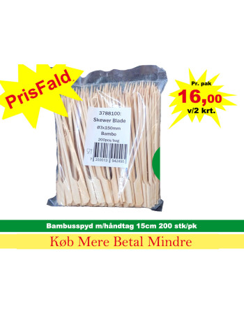 Bambusspyd Spyd træ150mm pk.