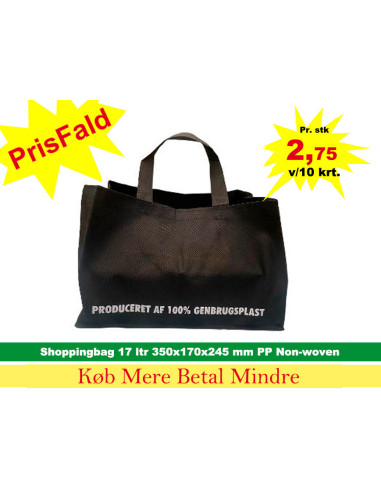 Carrier bag Non-woven 17L Black 100pc/box - 