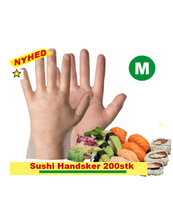 Engangshandsker M Grandberg TEP Sushi Handske Pudderfri 200stk/pak