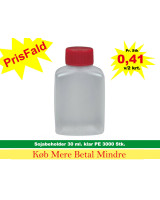 Soy bottle 30ml Clear including lid 30x100pc/box - 