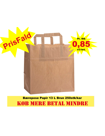 Carrier Bag Paper 15L Brown 250pc/box - 