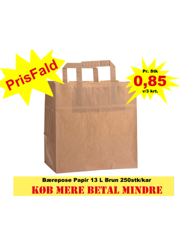 Carrier Bag Paper 15L Brown 250pc/box - 