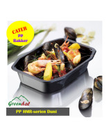 PP HMR Tray 1-room 840ml Black 328pc/box - 