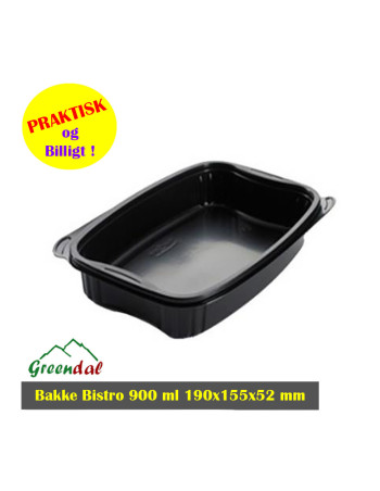 Tray 1-room 840ml Black 240pc/box - 
