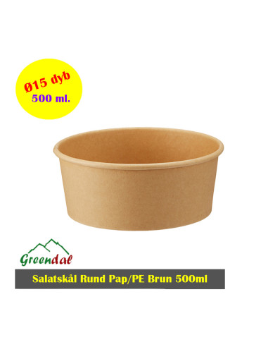 Paperbowl Brown (Bowle) C.source 500ml 6x50pc/

box - 
