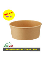 Paperbowl Brown (Bowle) C.Source 750ml 6x50pc/box - 