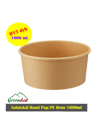 Paperbowl Brown (Bowle) C.Source 1000ml 6x50pc/box - 