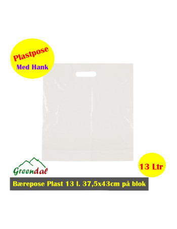 Bærepose Plast 13 l. hvid 2