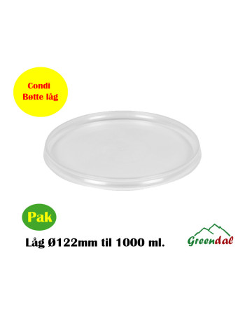 Låg til Condi bøtte 12,3cm Ø122mm 1000/1100 ml. 