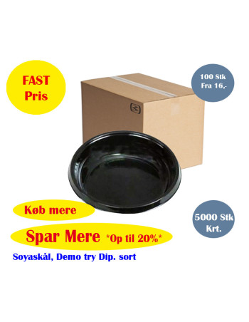 Soy/Dip bowl black (Demotray) 25x200pc/box - 