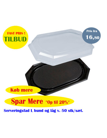 Serveringsfad Large plast sort