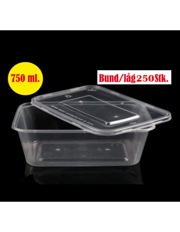 Micro Tray Ready 750ml. Incl/Lid 5x50pc/Box - 