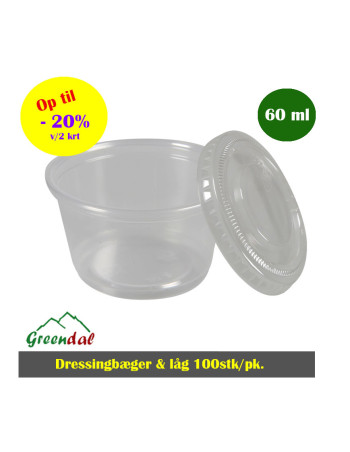 Dressing cup PP Clear 2oz 25x100pc/box - 