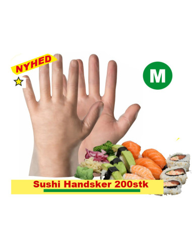Disposable Gloves M Grandberg T.E.P. (Sushi) Powder-free 200pc/pack - 