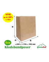 Klodsbundspose 20 ltr. Brun 260x170x390mm papir
