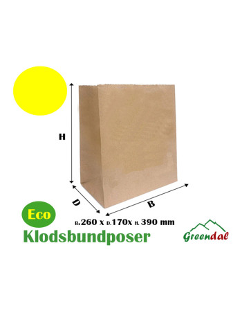 Brick bottom bag brown 20L 80gr 260x170x390mm 300pc/box -  2