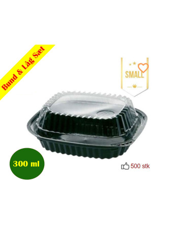 Sushi Bakke TILBUD Small (V.Pk) DK Oval Bund/låg Sort 500stk 2