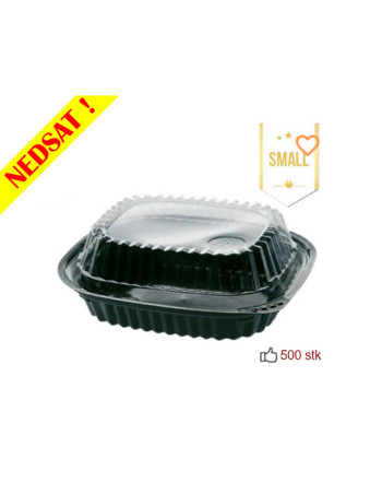 Sushi Tray Small (V.Pack) DK Oval Bottom/Lid Black 500pc/box -  2