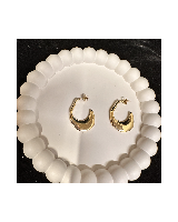 Helen 18K Gul Guldbelagt Sølv Øreringe - 